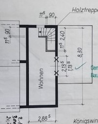 Grundriss Wohnung 2a Zimmer im OG Zweifamilienhaus K�nigswinter