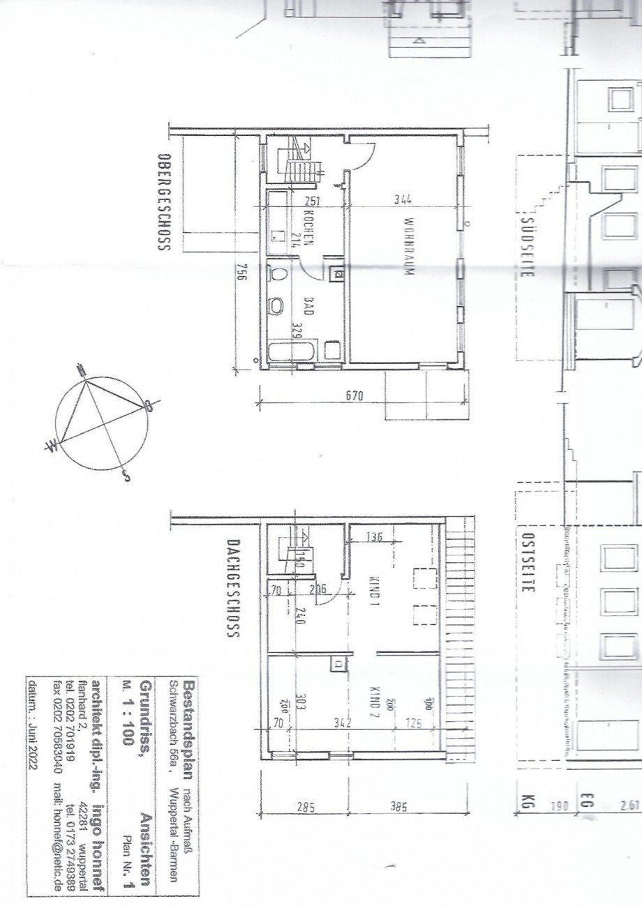 Grundriss_DG_Hinterhaus Mehrfamilienhaus Wuppertal