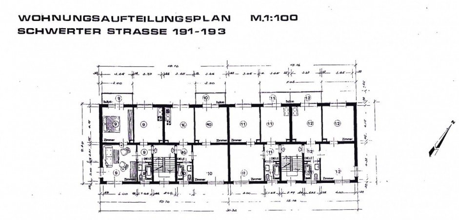 Grundriss WE 11 Wohnanlagen Hagen