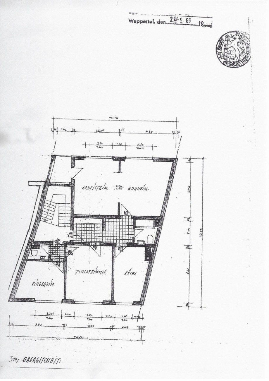 Grundriss_3.OG Mehrfamilienhaus Wuppertal