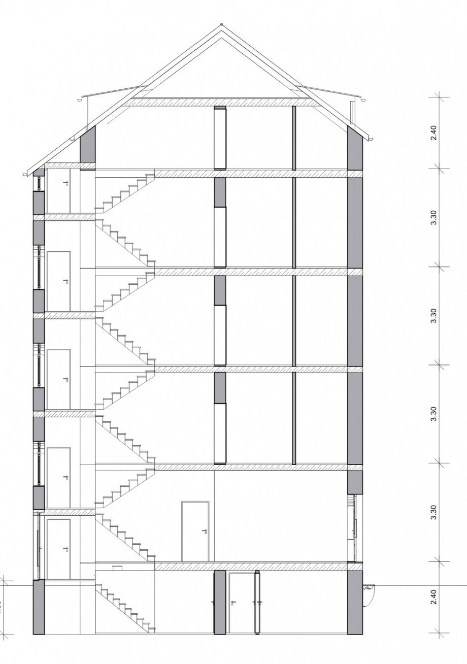 Schnittdarstellung Mehrfamilienhaus Hagen
