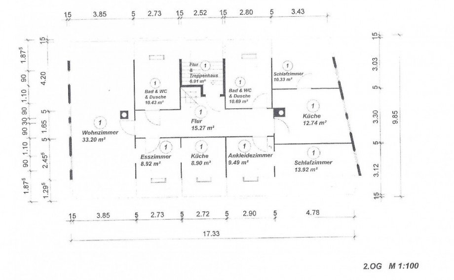 Grundriss_2.OG Mehrfamilienhaus Wuppertal