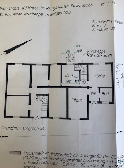 Grundriss Wohnung 2a incl. Treppe Zweifamilienhaus K�nigswinter