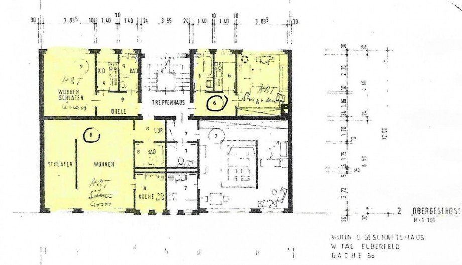 Grundriss WE 6-8-9 Wohnung Wuppertal