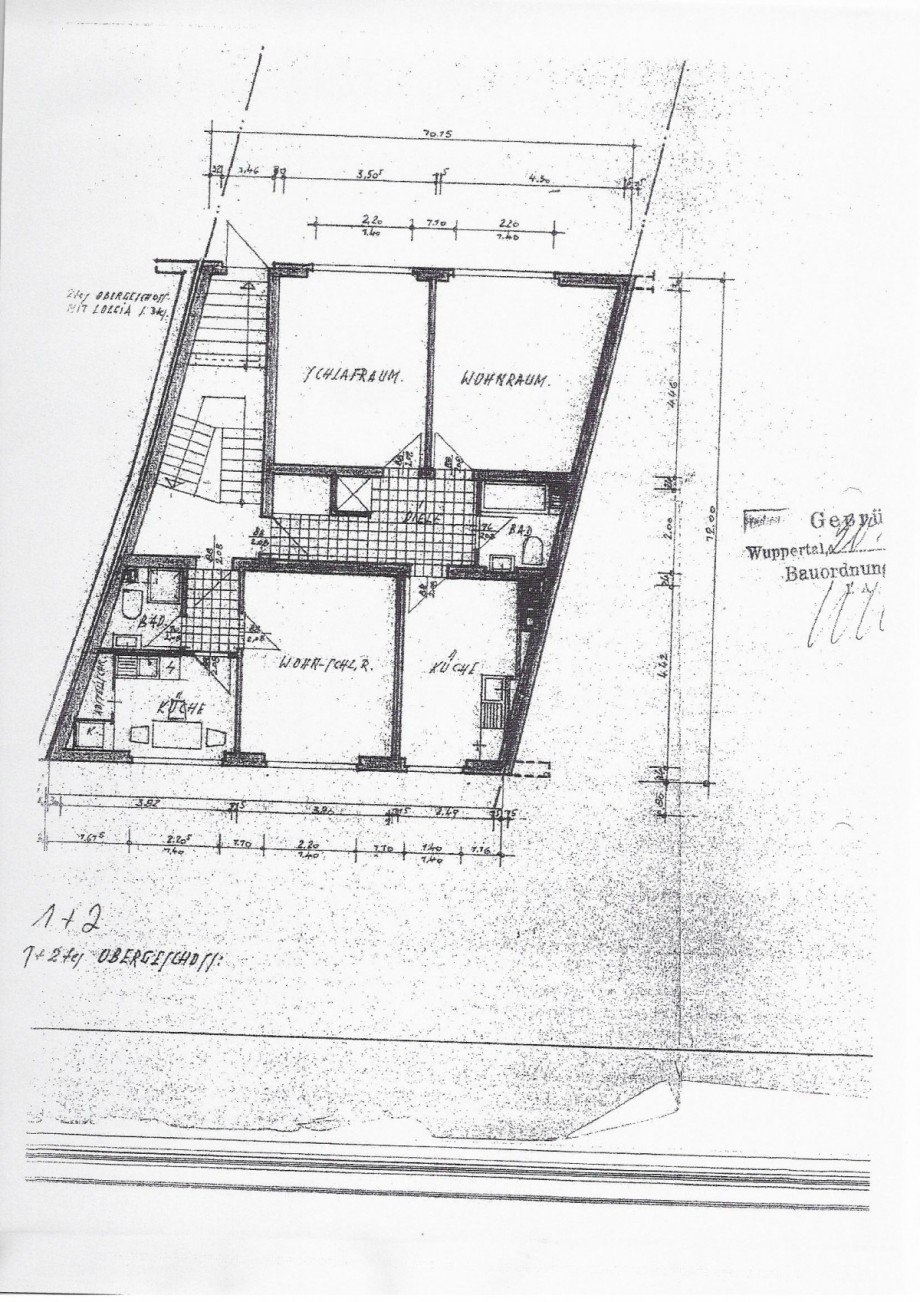 Grundriss_1. und 2.OG Mehrfamilienhaus Wuppertal